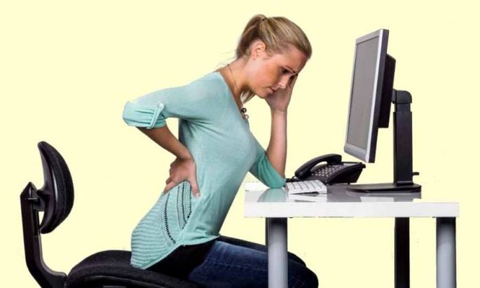 Werken bij een computerafreining van osteochondrose